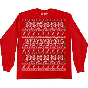 Liquid Blue Unisex-Adult Grateful Dead Dancin' Skeleton Xmas Sweater Ls Tee