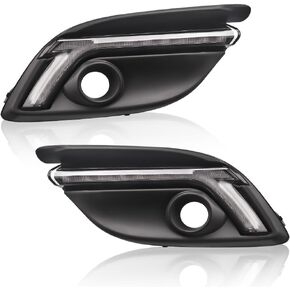 Daytime Running Light Assembly for 2017 2018 2019 Mazda 3 Axela, 2 Color DRL Driving Fog Lamp Waterproof Bright Assembly Kit,1 Pair