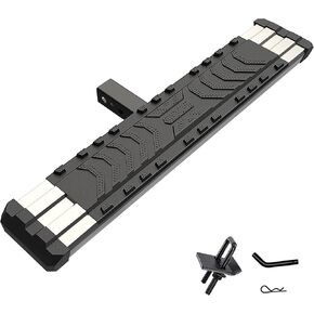 Hitch Mount Bump Step, Stainless Steel Trailer Hitch Step Fit 2-Inch Hitch Receiver, Rear Bumper Protector Max Load 300lbs, Tow Hitch Step w/Pin Lock and Stabilizer for SUV Pickup Truck