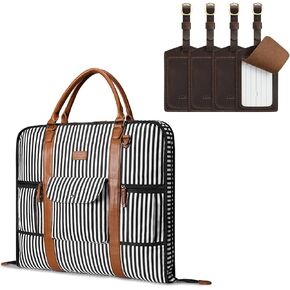 S-ZONE Carry On Garment Bag for Business and Leather Luggage Tag Bundle in Saudi Arabia