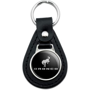 GRAPHICS & MORE Ford Bronco Black Leather Keychain Collection
