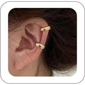 Ear Cuff Earrings for Women Chunky Ear Cuffs Non Piercing Trendy Gold Cartilage Earring Dainty Fake Ear Piercings Earring Valentines Earrings for Women
