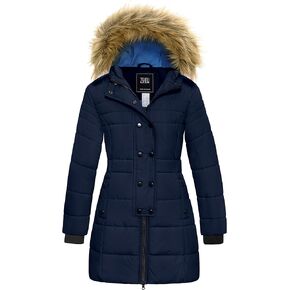 ZSHOW Girls' Long Winter Coat Parka Water Resistant Warm Puffer Jacket