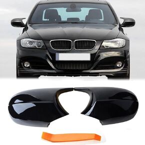 Mirror Cap Covers Compatible with BMW E90 E91 2008-2011,E92 E93 2010-2013, E87 2008-2011,E81 2010-2012,E82 E88 2010-2013,Direct Replacement Door Rear Side Mirror Cover Cap (Carbon Fiber Style)