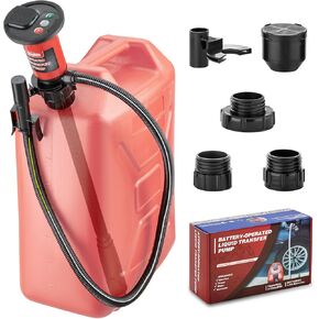 مضخة نقل وقود أوتوماتيكية مع توقف تلقائي (3.2 جالون في الدقيقة)، تعمل ببطارية AA، تتضمن 3 محولات للعلب، فلتر، فوهة/مشبك غطاء، خرطوم طويل للغاية، مضخة سائلة محمولة للبنزين والديزل والمزيد in Kuwait