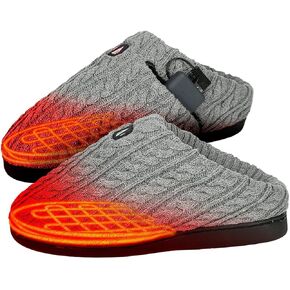 ActionHeat 5V Cable Knit Heated Slippers – Rechargeable Battery-Operated Winter Shoes for Home – Up to 130°F Heating