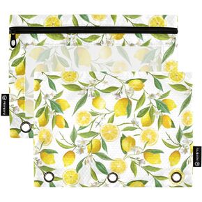 Binder Pouches,Dog Footprint Pencil Pouch for 3 Ring Binder 2 Pack Clear Pencil Bag with Zipper for Office School Supplies