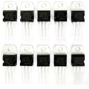 جديد 30 قطعة ل L7805CV L7806CV L7808CV L7809CV L7810CV L7812CV L7815CV L7824CV L7905CV LM317T 10 أنواع x3pcs TO-220 الجهد المنظم in Kuwait