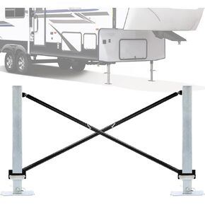 X-Brace Stabilizer Rear Cross Stand Mounting Bracket Compatible with RV Travel Camper Trailer with Fifth Wheel
