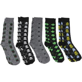 Hyp Star Wars Characters Argyle Crew Socks 5 Pair Pack
