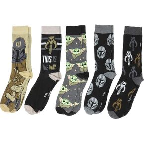 Star Wars The Mandalorian Baby Yoda Crew Socks 5 Pair Pack