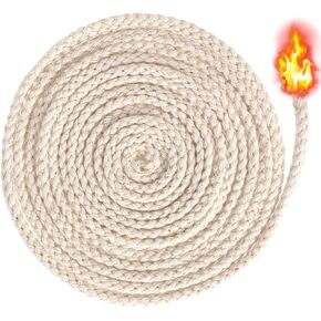 65.6 Ft 1/8''(4mm) Oil Lamp Wicks, Round Cotton Lamp Wicks Burner, Braided Candle Replacement Wicks for Alcohol Kerosene Lamp Torches Lantern