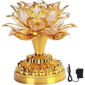 7 Colorful LED Lotus Lamp, Lotus Flower Lamp, Lotus Light Buddha Lamp, Buddhist Supplies US 100‑240V