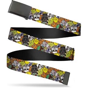 Buckle-Down Star Wars Belt, Flip Web Belt Star Wars Chibi Characters Stacked, Adjustable