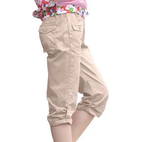 Girls Shorts for Kids Cotton Elastic Waist with Cargo Pockets