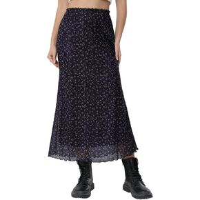 Avanova Women Ditsy Floral Bohemia Mesh Mermaid Skirt High Waist Summer Midi Skirts in Kuwait