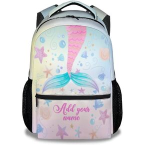 Mermaid Backpacks for Girls, Large Capacity Backpack for School, Cute Blue Lightweight Bookbag for Kids