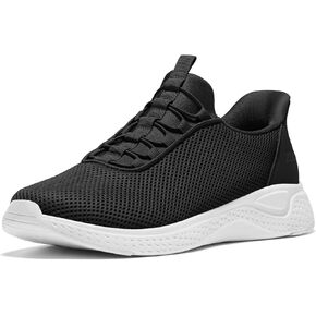 Mens Slip On Walking Sneakers with Arch Support,Lightweight Breathable Non Slip Tennis Running Shoes for Athletic Workout Gym Work
