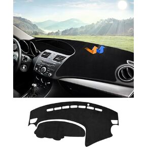 Autorder Dashboard Cover Mat for 2010-2013 Mazda 3 Sedan/Hatchback/MazdaSpeed3 Accessories Dash Cover Flannel Dash Mat Sunshade Glare UV Rays Protector
