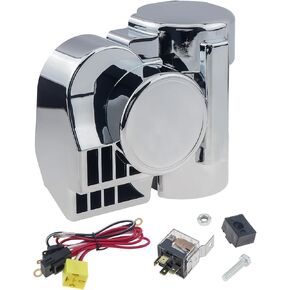Air Horn for Trucks, Compact Snail Electric Train Horn, 12V 150DB Car Horn Kit Super Loud Horn with Wiring Harness for Any 12V Vehicle, Truck, Motorcycle