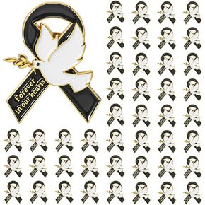 Funeral Favors Awareness Ribbon Dove Pin Holy Spirit Forever in Our Hearts Memorial Pin Mourning Remembrance Gift