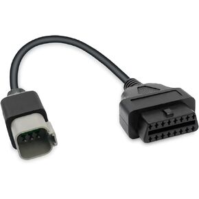 Motorcycle 6 Pin OBD Diagnostic Cable Adapter, CAN OBD2 OBDII Diagnostic Tool Fit for BRP Moto ATV UTV Motorcycle Bike Clut, 6Pin to 16Pin