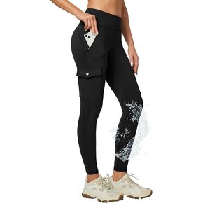 Ewedoos Leggings with Pockets Waterproof Leggings for Women Tummy Control UPF50+ Hiking Pants Outdoor Workout Yoga Pants
