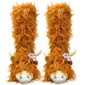 ooohyeah Kids’ Funny Fuzzy Animal Slipper Socks, Cute Soft Non-Slip Warm Socks for Girls & Boys, Size 1-5