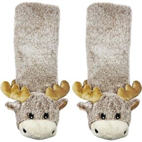 ooohyeah Kids’ Funny Fuzzy Animal Slipper Socks, Cute Soft Non-Slip Warm Socks for Girls & Boys, Size 1-5