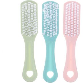 Healifty 3pcs Clean Brush PP Soft Bristles Wash Clothes Shoes Brush Home Laundry Houseware Cleaning Tool (Blue, Green, Pink for Each 1pc)