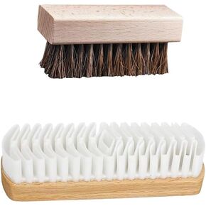 Set of 2 Suede Cleaning Brush Eraser Shoe Cleaner Brush Crepe Brush Polish Brush Kit Leather Stain Remover for Boots, Suede, Shoes & Bag, White, Brown