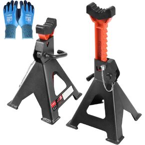Jack Stands Pair 3Ton (6,000 lb.) with Rubber Pads Double Pin Locking 11.8-16.9inch Adjustable Height Heavy Duty Jack Stands Steel Vehicles Lifts for Lifting SUV Car Pickup