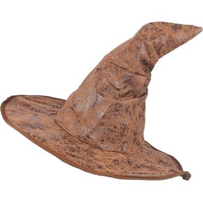 GREUS Halloween Brown Witch Hat PU Leather Wizard Hat Vintage Knight Hat Pointed Hat Costume Cosplay Accessory for Kid Adult