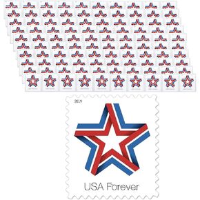 Star Ribbon Forever First Class Postage Stamps Celebration Patriotic (100 Stamps)