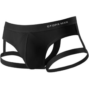 Evankin Men's Sexy Jock Strap Personalized Thong Underwear Ice Silk Strap Men U Convex Bag Fun Brief Underwear