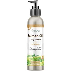 NaturVet – Salmon Oil Skin & Coat Plus Omegas – Supports Healthy Skin & Glossy Coat – Source of Omega-3 & 6 Fatty Acids – for Dogs & Cats (8.75 oz Oil) in Saudi Arabia