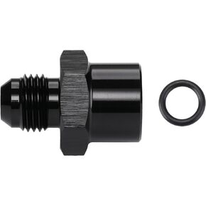 TBI/Vortec 87-98 Truck 6AN Male Flare to Female M16-1.5 O-ring Power Steering Supply Feed Fuel Line Adapter Fitting Connector Aluminum Black