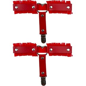 YunPeng Gothic Garter Adjustable Lace Heart Thigh Leg Harness Garter Belts Punk Elastic Leg Garters for Women