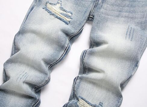 AITITIA Men's Ripped Regular Fit Straight Leg Jean in Kuwait