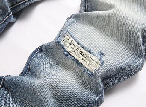 AITITIA Men's Ripped Regular Fit Straight Leg Jean in Kuwait