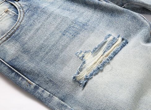 AITITIA Men's Ripped Regular Fit Straight Leg Jean in Kuwait