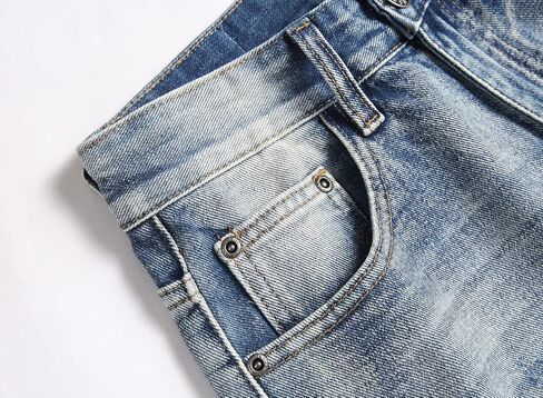 AITITIA Men's Ripped Regular Fit Straight Leg Jean in Kuwait