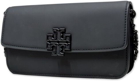 Tory Burch Womens Matte Leather Britten Chain Wallet Wristlet, Black in Saudi Arabia