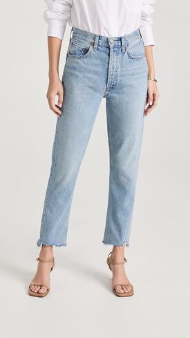 AGOLDE Women's Riley High Rise Straight Crop Jeans in Saudi Arabia