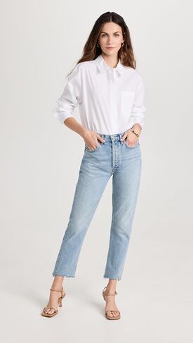 AGOLDE Women's Riley High Rise Straight Crop Jeans in Saudi Arabia