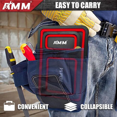 AMM Foldable Magnetic Parts Tray Set, 3 Different Size Magnetic Tool Trays for Bolts Screws Nuts & Small Metal Parts, Mechanic Tool Present for Men，Red in Saudi Arabia