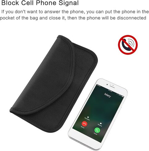 حقائب LemonBest Faraday - حقيبة حجب الإشارة لمفتاح السيارة والهاتف الخلوي RFID حقيبة حجب الإشارة مضادة للتتبع ومضادة للقرصنة وحماية إشارة السيارة واي فاي/GSM/LTE/NFC/RFID (4، أسود) in Kuwait