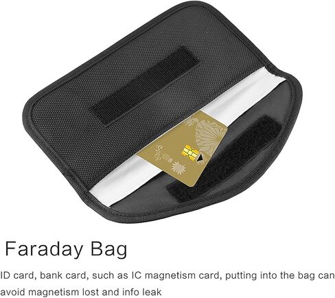 حقائب LemonBest Faraday - حقيبة حجب الإشارة لمفتاح السيارة والهاتف الخلوي RFID حقيبة حجب الإشارة مضادة للتتبع ومضادة للقرصنة وحماية إشارة السيارة واي فاي/GSM/LTE/NFC/RFID (4، أسود) in Kuwait