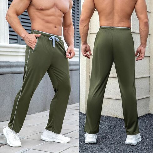 3 قطع من السراويل الرياضية للرجال مع جيوب مفتوحة من الأسفل للرجال للتمرين والجري والتدريب والركض in Kuwait