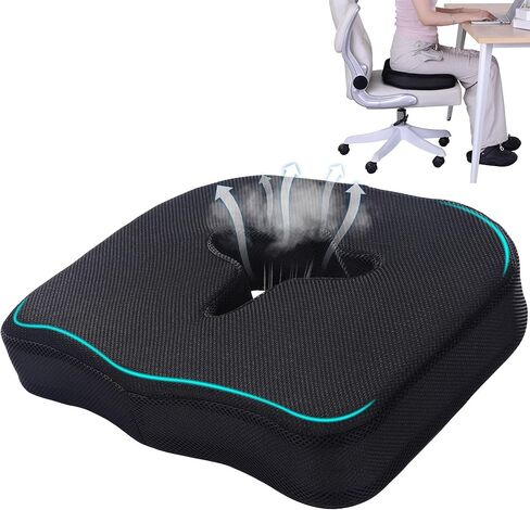 Seat Cushion with Hole for Sitting Bones, Non-Slip Seat Cushion for Office Chairs Car Support, piriformis Cushion ischial Tuberosity seat Cushion for Tailbone, Sciatica, Back Pressure Relief in Saudi Arabia